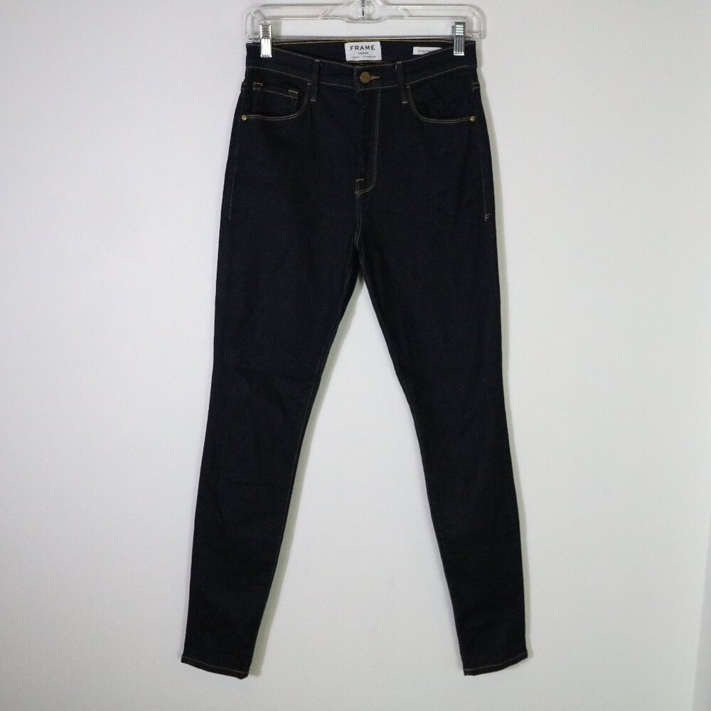 Frame Denim Ali High Rise Skinny Jeans Women 26 Dark Wash Blue High Rise Stretch